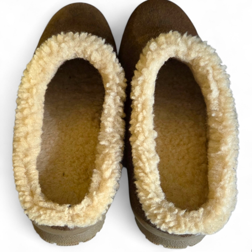 Minnetonka Brown Suede Fur Lined Clogs Like New! - Picture 5 of 7